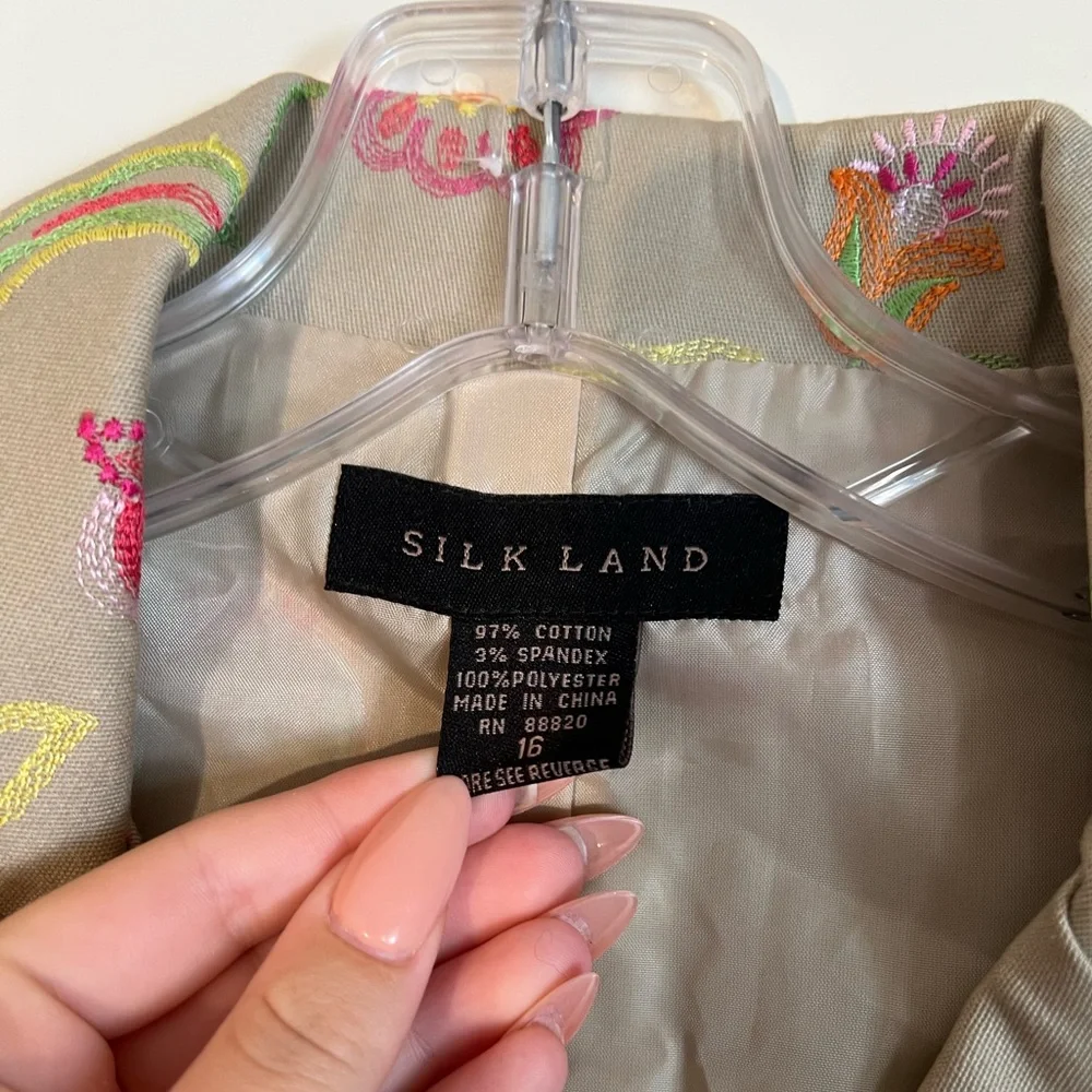 Silk Land floral blazer jacket size medium - Picture 3 of 3